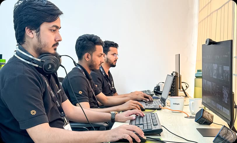 Team working together at office