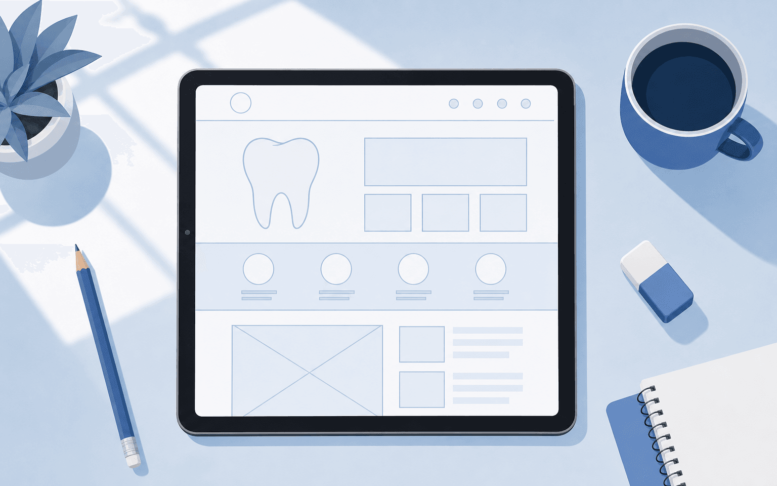 UI/UX Healthcare — illustration for an article on dental practice wireframing basics
