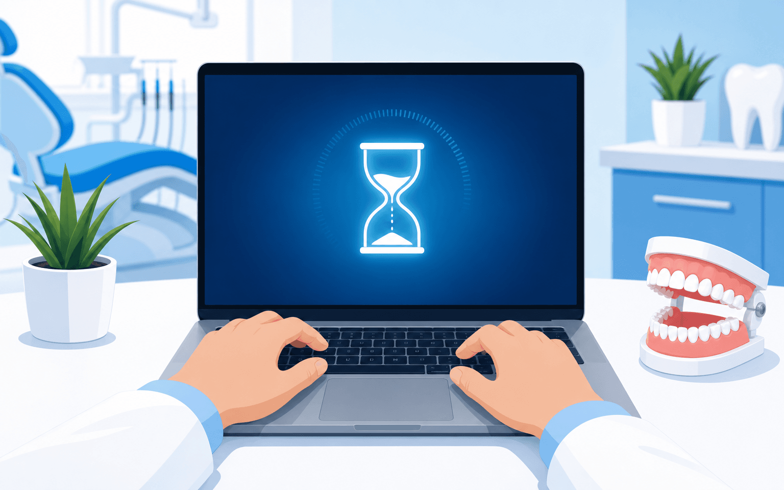 Dental SEO — illustration for an article on dental practice website load speed